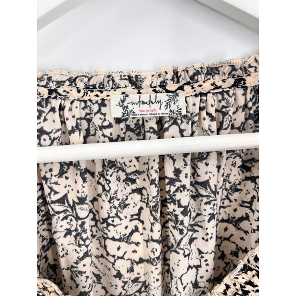 Free People All Tucks Printed Bodysuit Balloon Sleeve Floral Print Women's XS - Picture 9 of 12